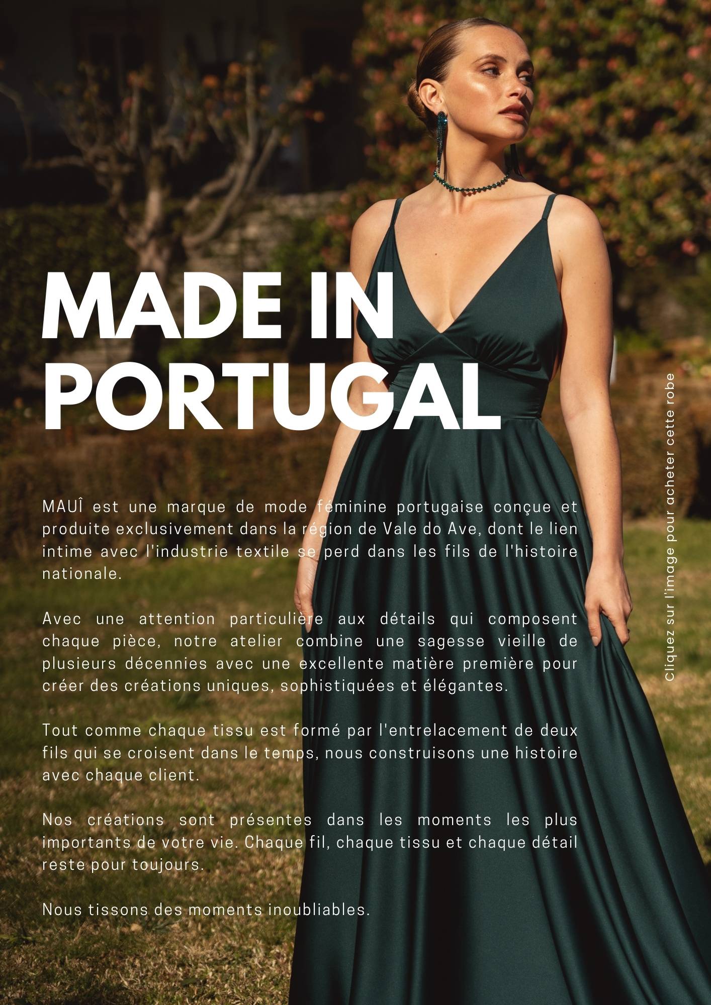 MAUI, robes de soirée, marque 100% portugaise, fait main, haute qualité, couleurs personnalisées, expédition rapide, mode féminine, durable